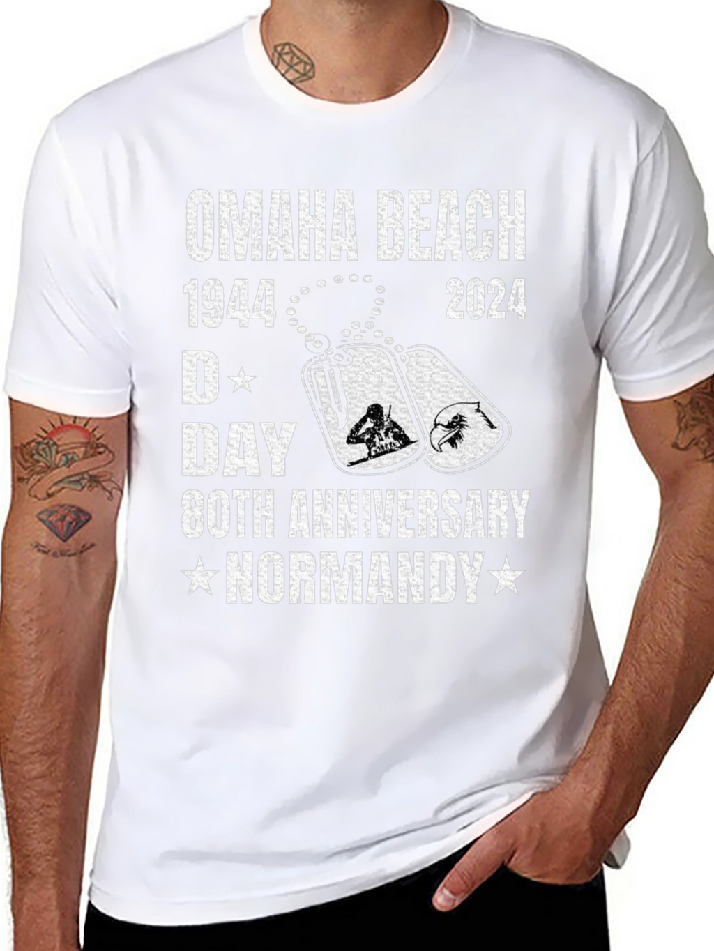 Omaha Beach 1944-2024 D-Day 80th Anniversary T-Shirt