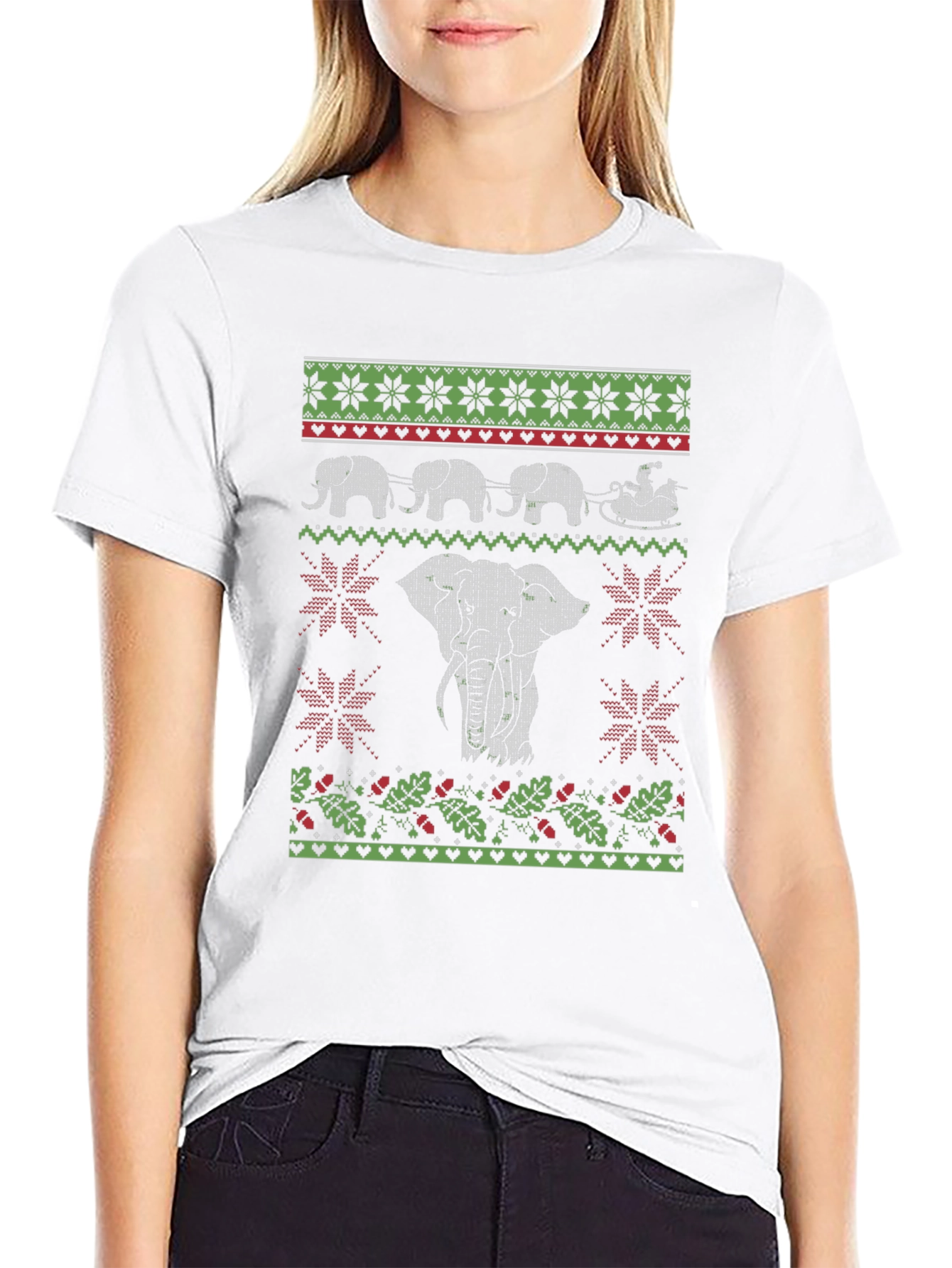 Elephant Christmas Ugly Sweater T-Shirt
