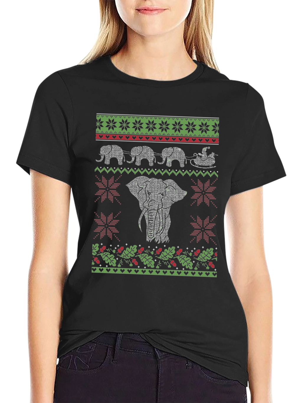 Elephant Christmas Ugly Sweater T-Shirt