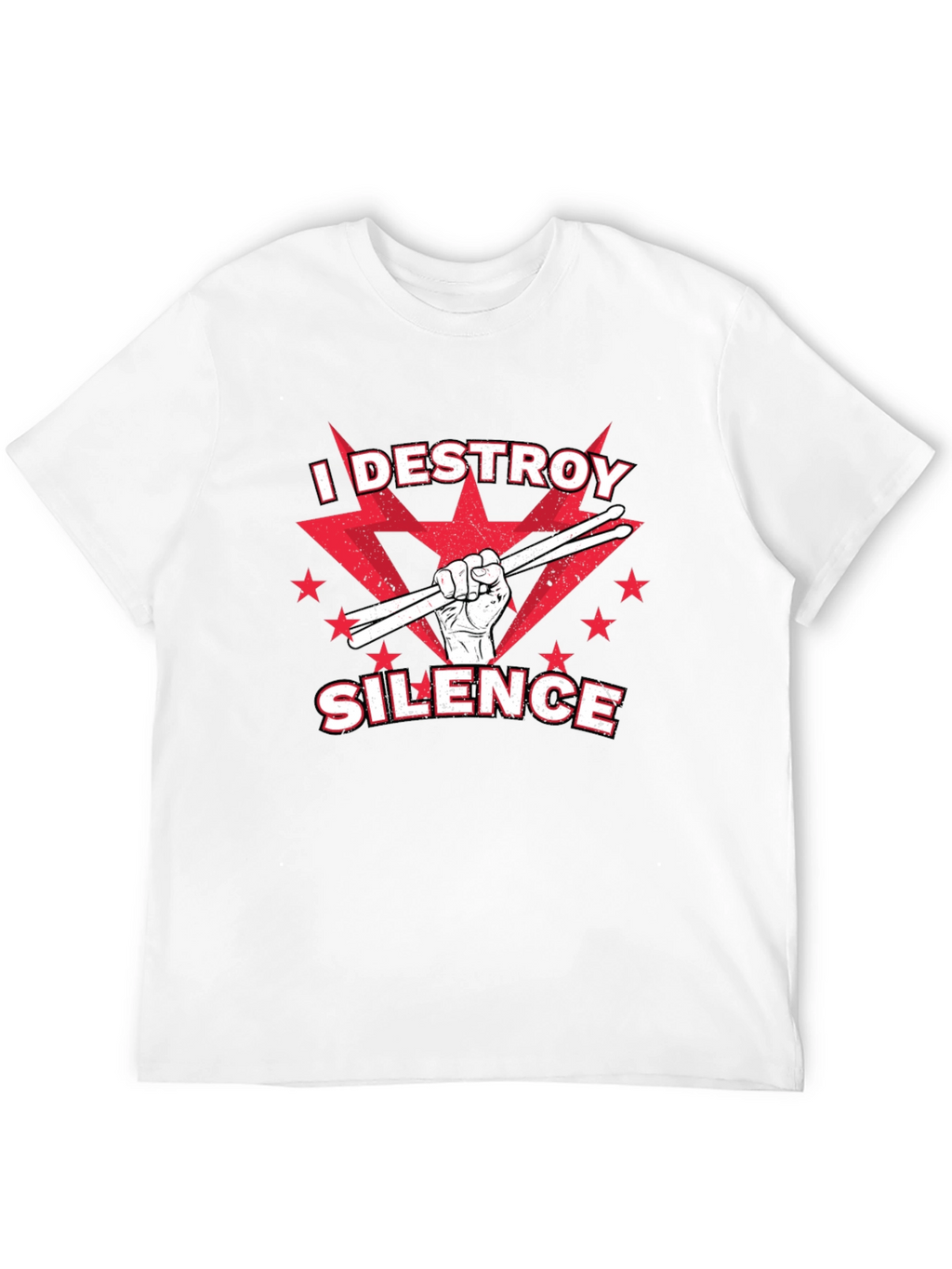 I DESTROY SILENCE T-Shirt Drummer Music Tee