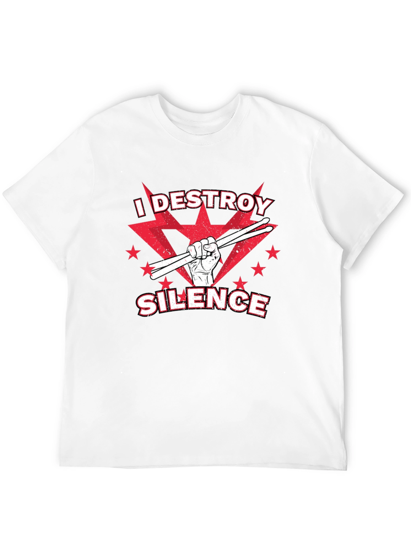 I DESTROY SILENCE T-Shirt Drummer Music Tee