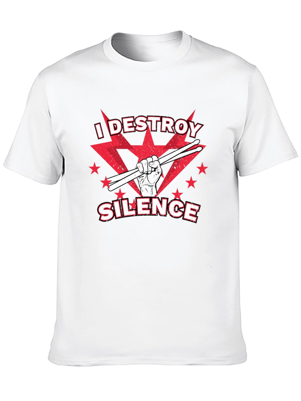 I DESTROY SILENCE T-Shirt Drummer Music Tee