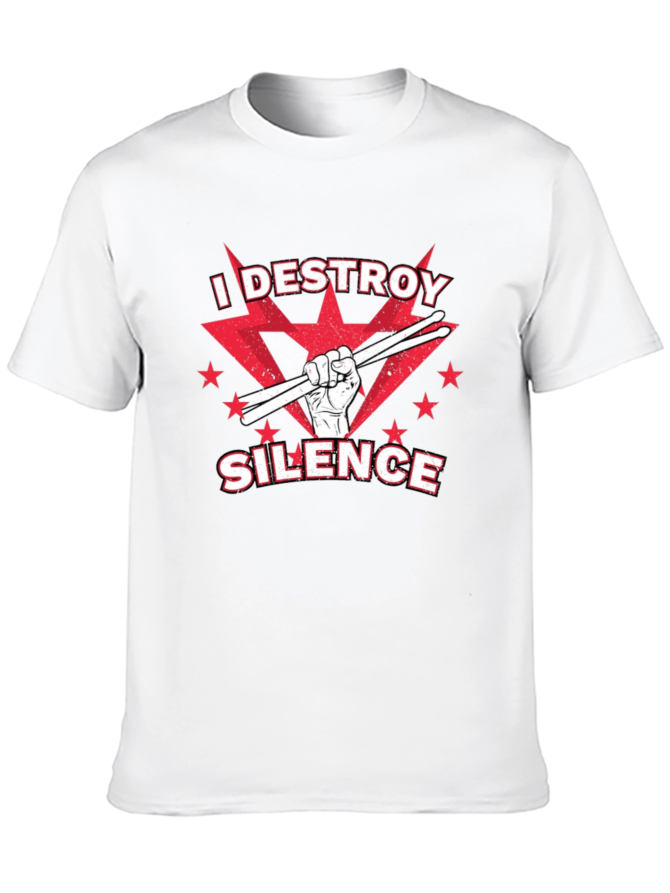 I DESTROY SILENCE T-Shirt Drummer Music Tee