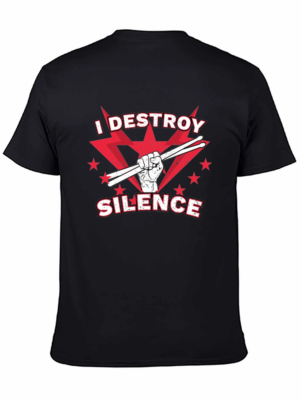 I DESTROY SILENCE T-Shirt Drummer Music Tee