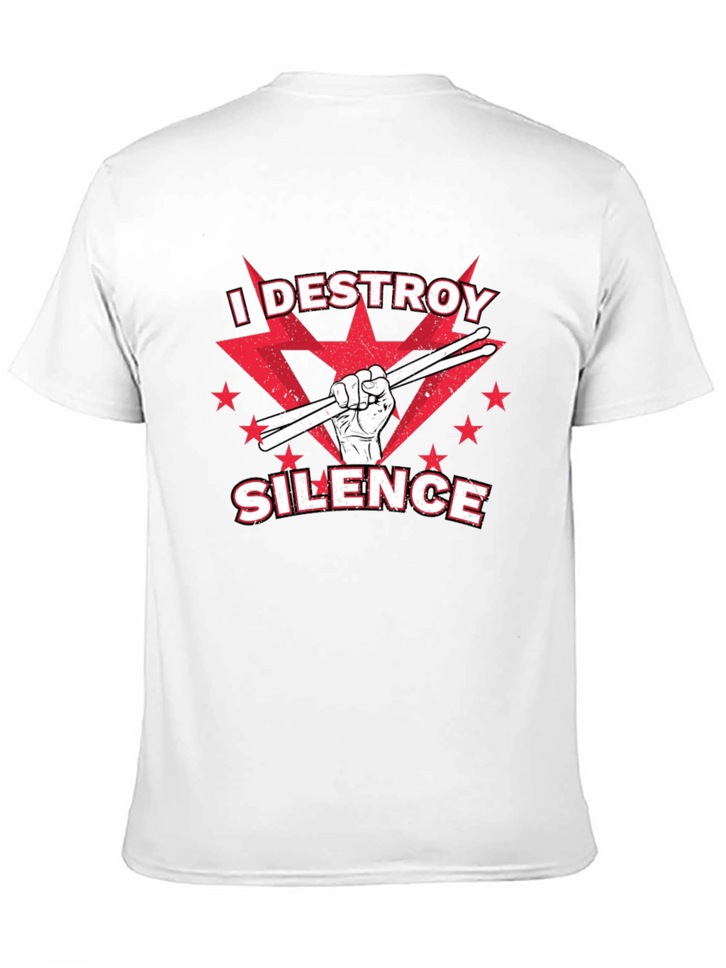 I DESTROY SILENCE T-Shirt Drummer Music Tee