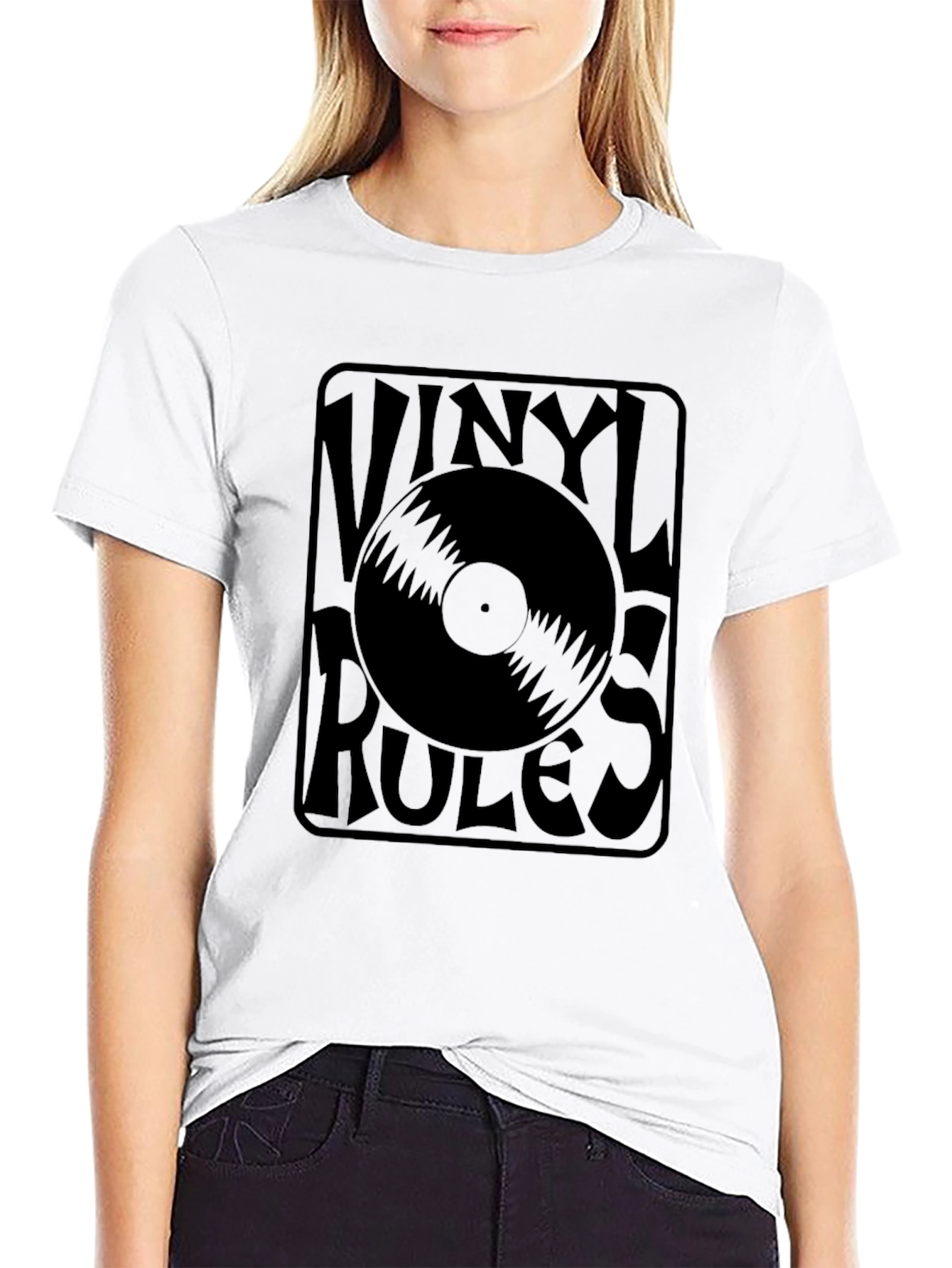 Vinyl Rules Retro Graphic T-Shirt