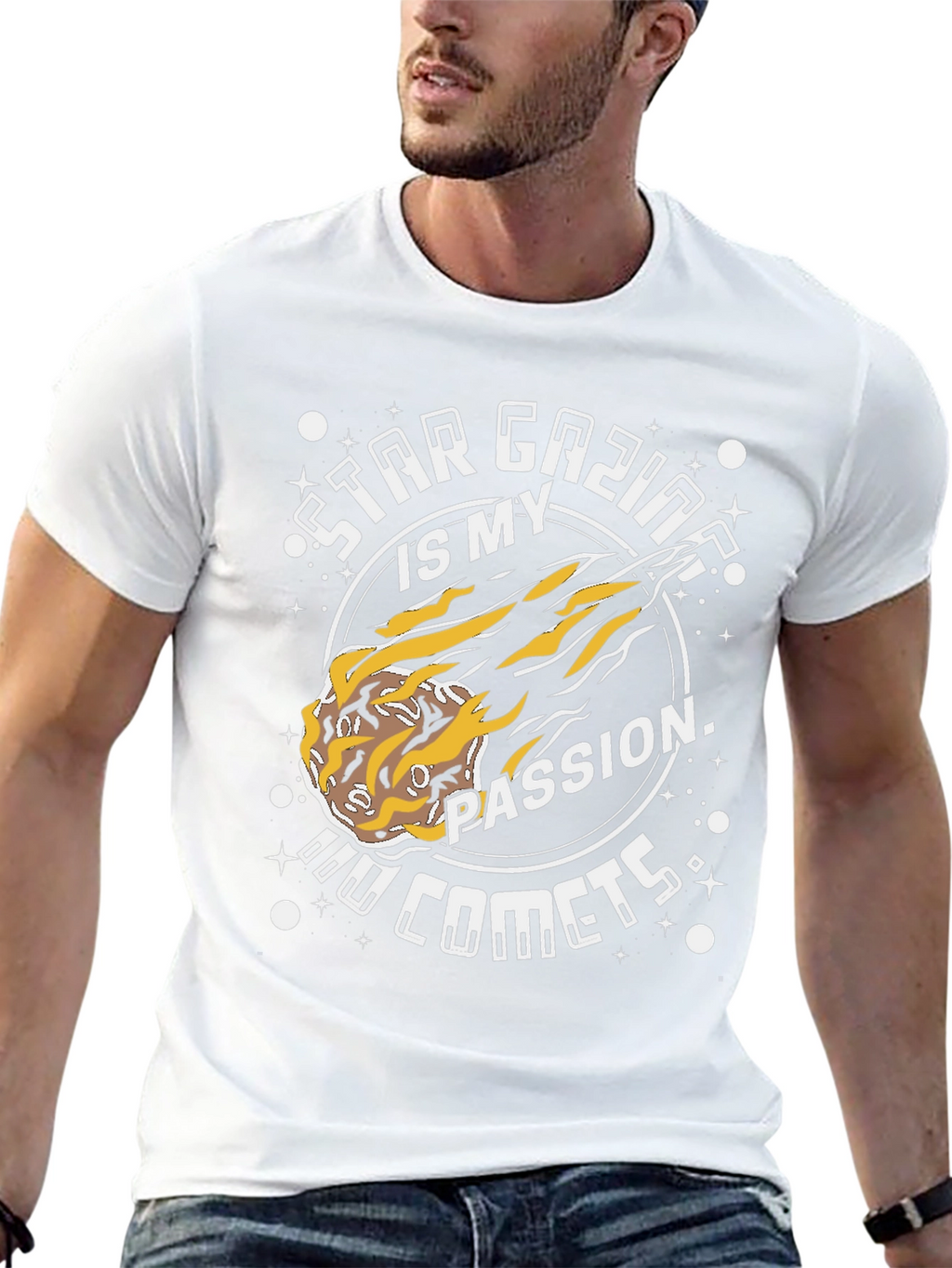 Star Gazing Comet T-Shirt - Passionate Astronomy Design