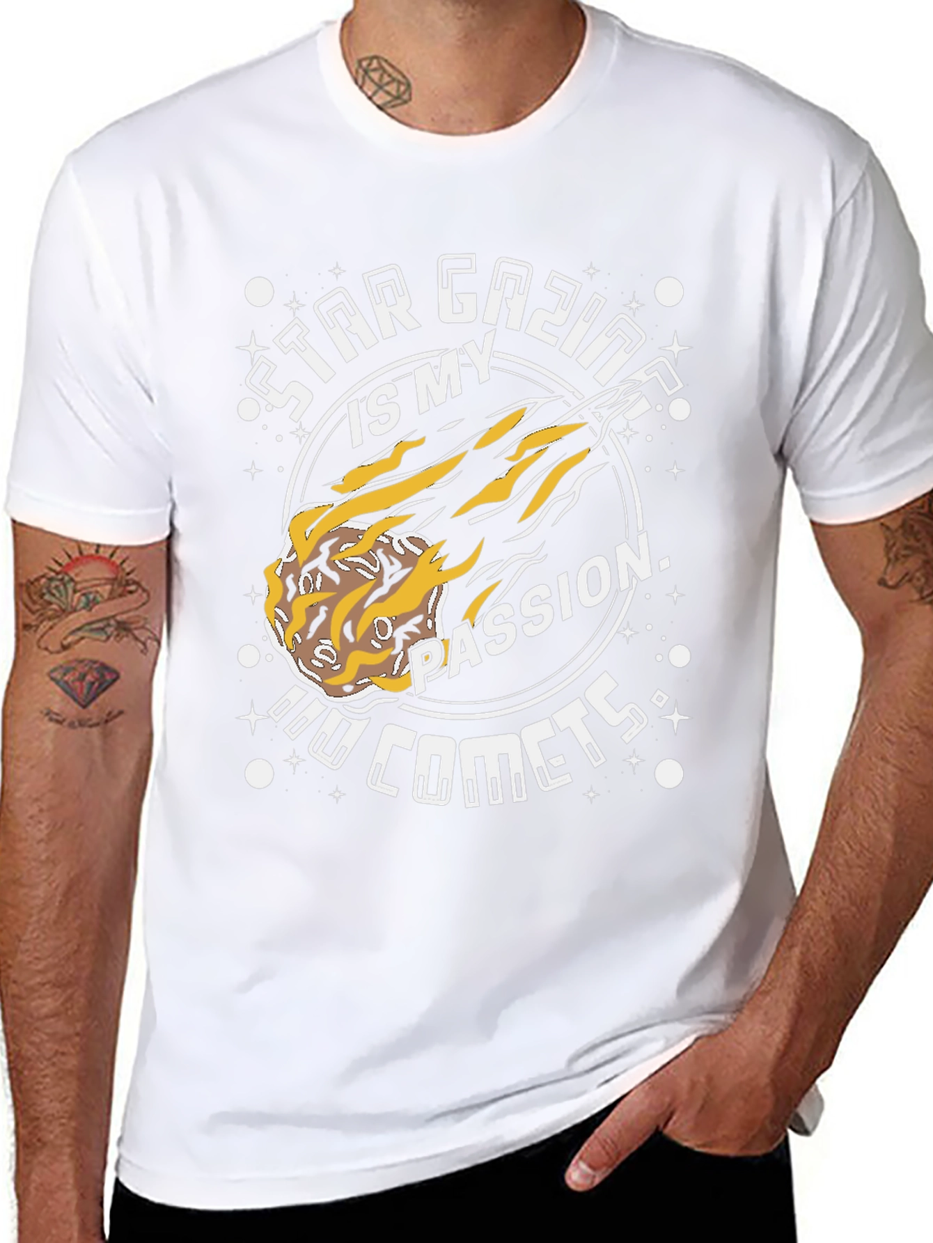 Star Gazing Comet T-Shirt - Passionate Astronomy Design