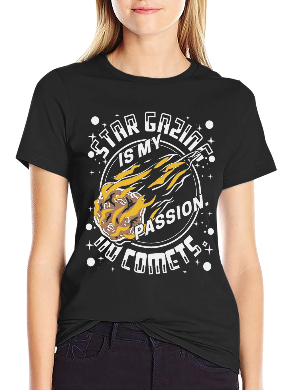 Star Gazing Comet T-Shirt - Passionate Astronomy Design