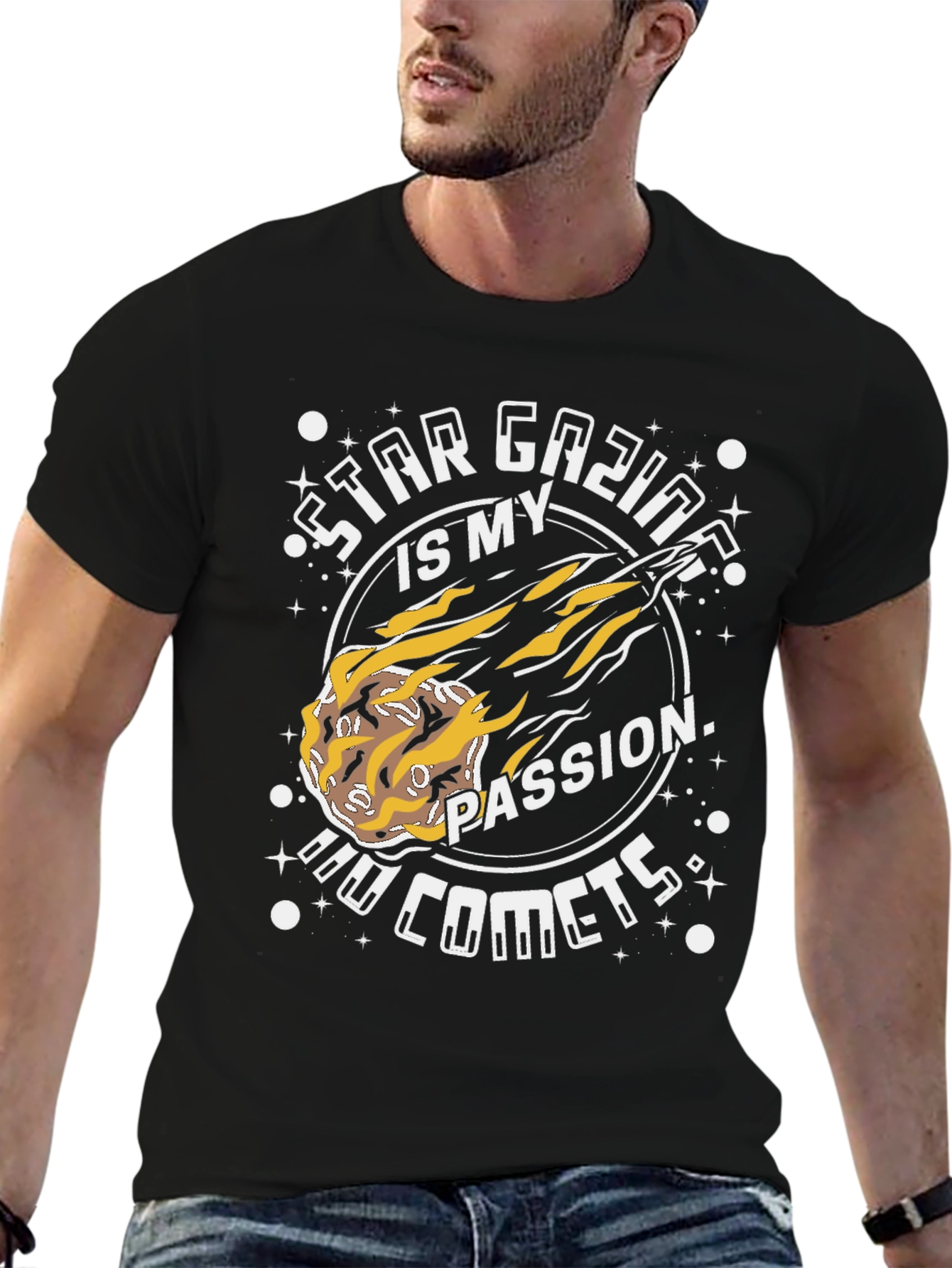 Star Gazing Comet T-Shirt - Passionate Astronomy Design