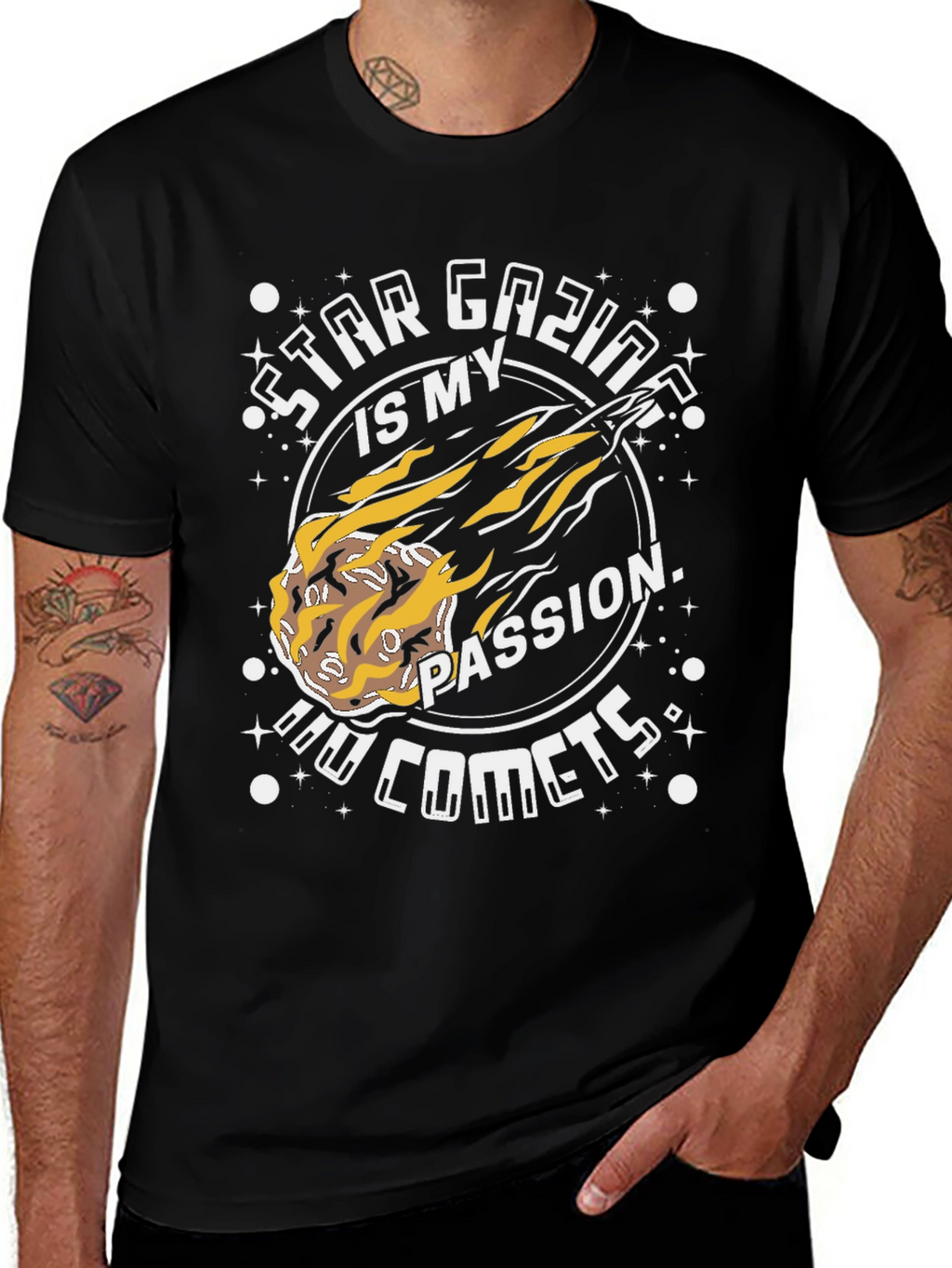 Star Gazing Comet T-Shirt - Passionate Astronomy Design