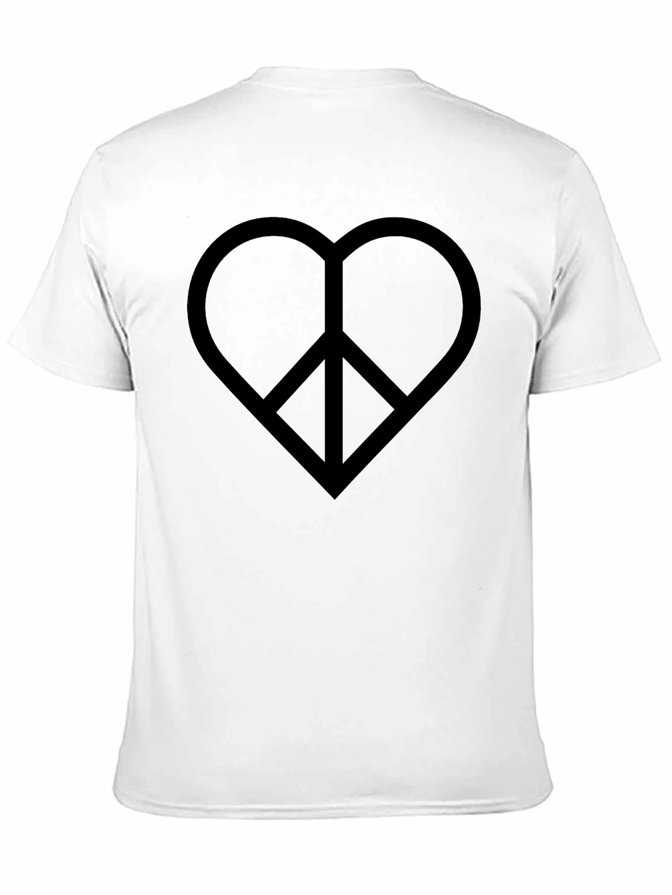 Heart Peace Sign Graphic Tee - Black