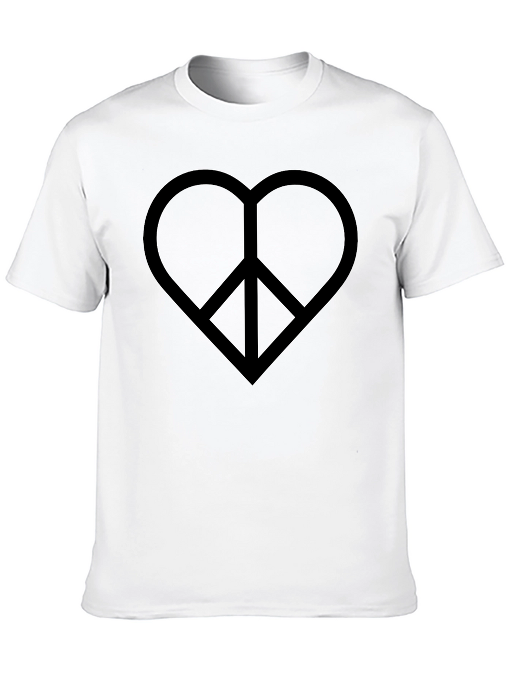 Heart Peace Sign Graphic Tee - Black