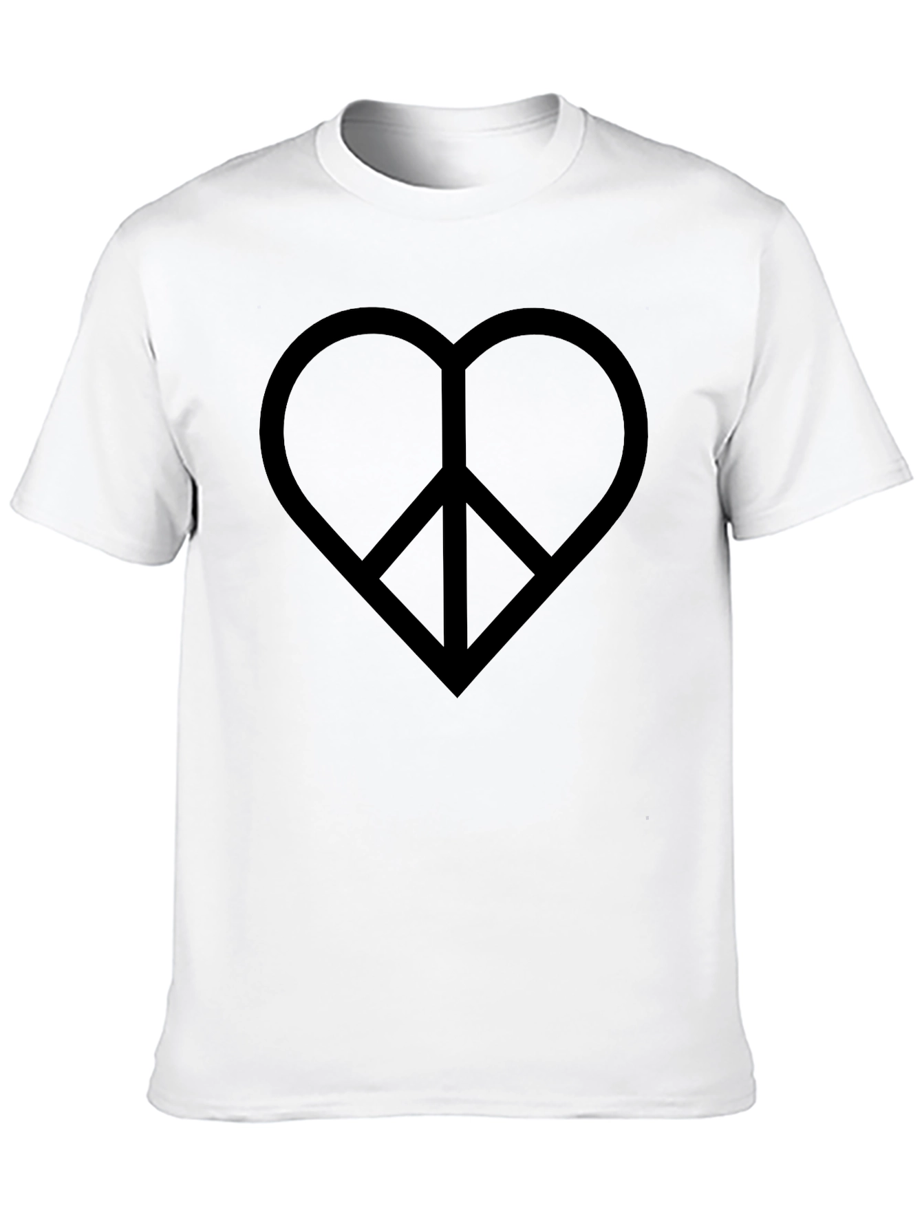 Heart Peace Sign Graphic Tee - Black