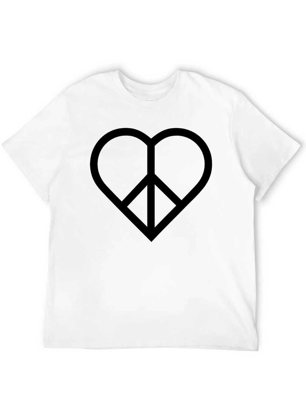 Heart Peace Sign Graphic Tee - Black