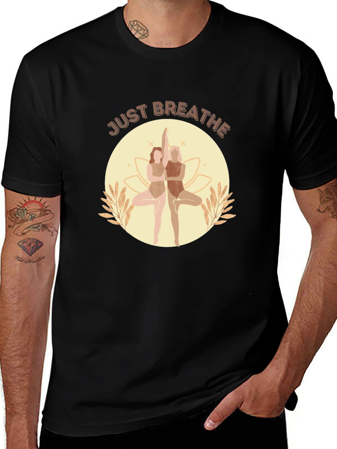 Just Breathe Yoga T-Shirt - Black