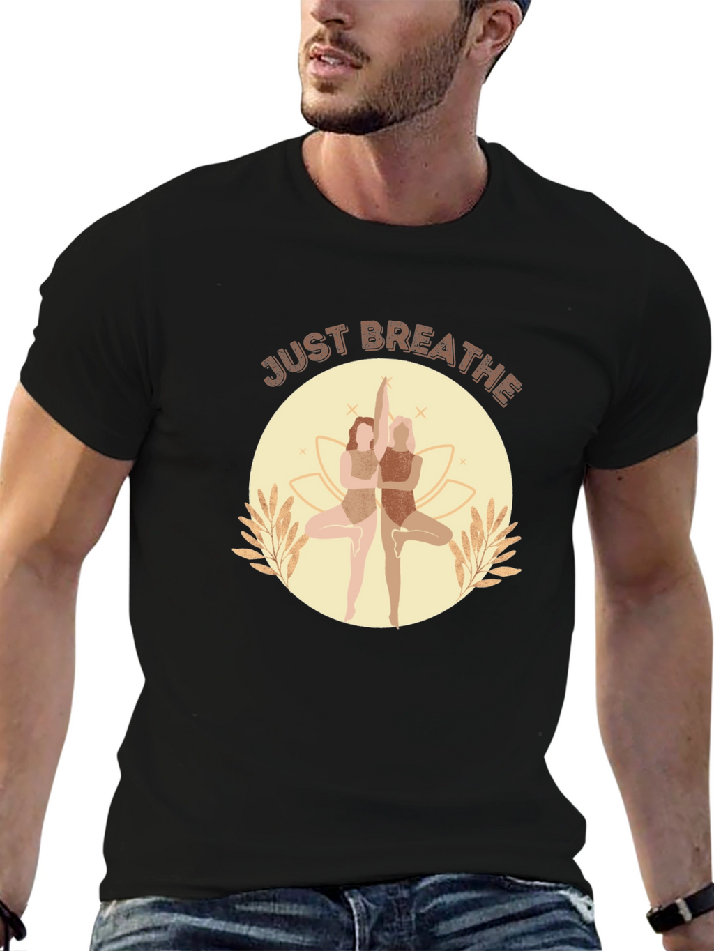 Just Breathe Yoga T-Shirt - Black