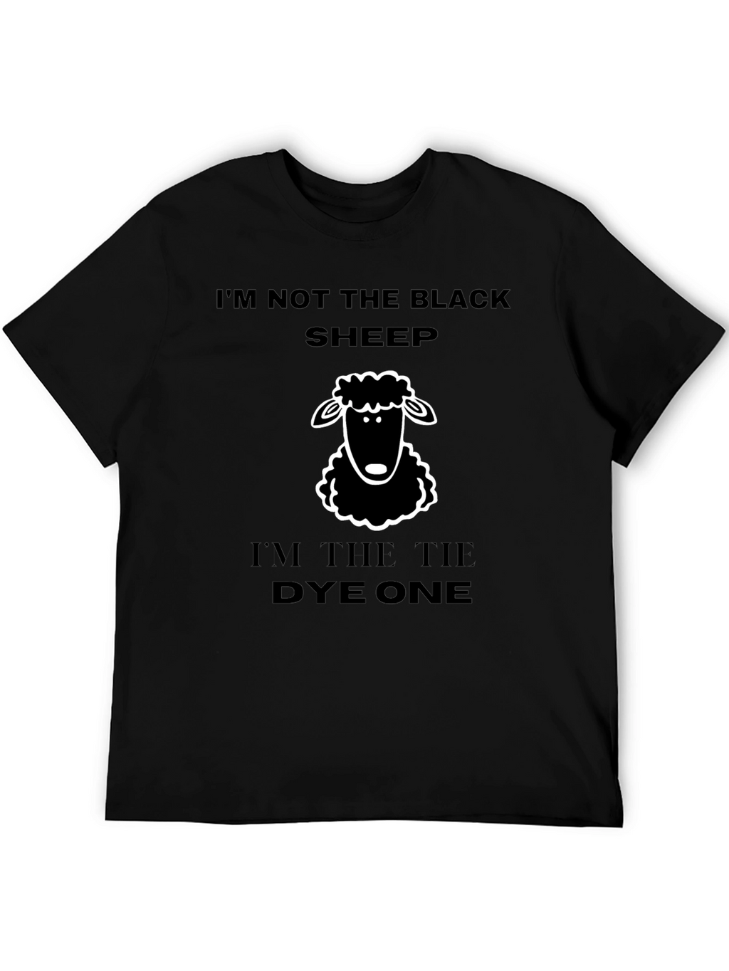 Black T-Shirt Tie Dye Sheep