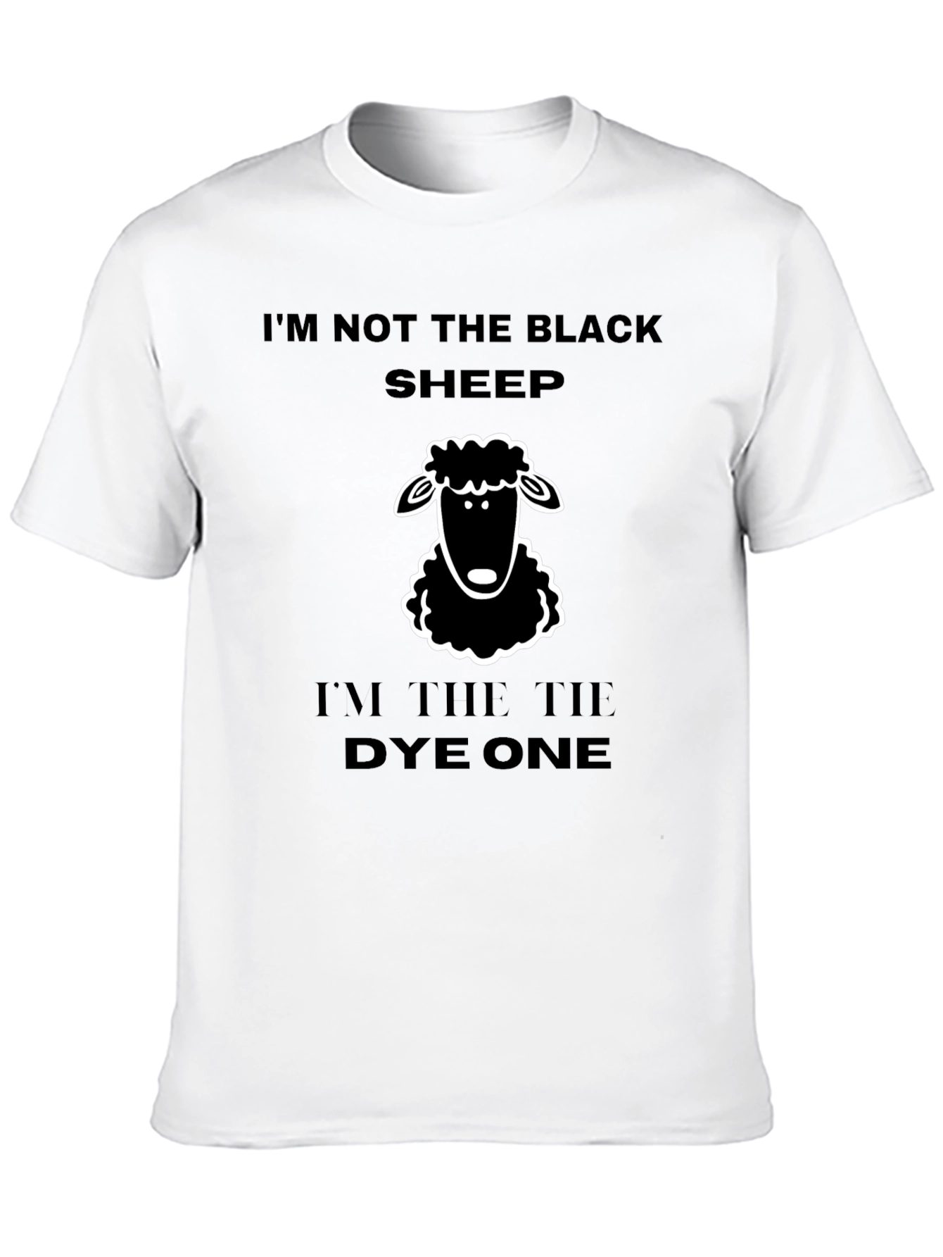 Black T-Shirt Tie Dye Sheep