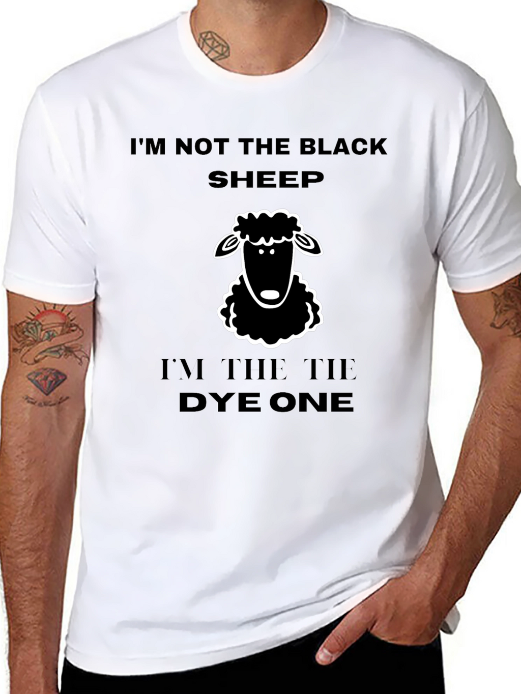 Black T-Shirt Tie Dye Sheep
