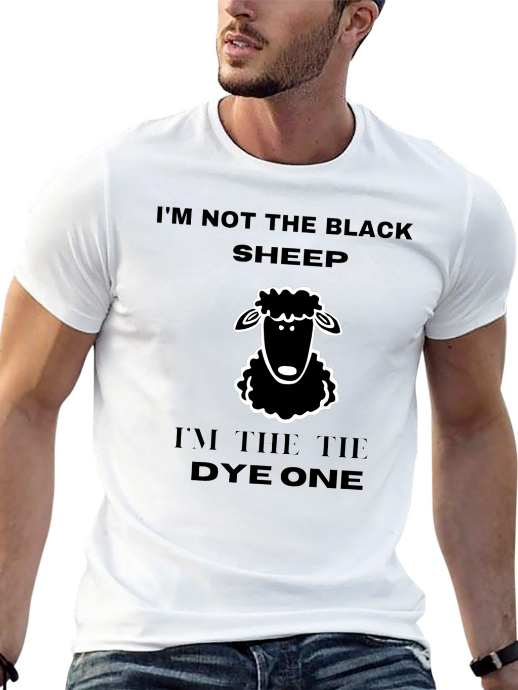 Black T-Shirt Tie Dye Sheep
