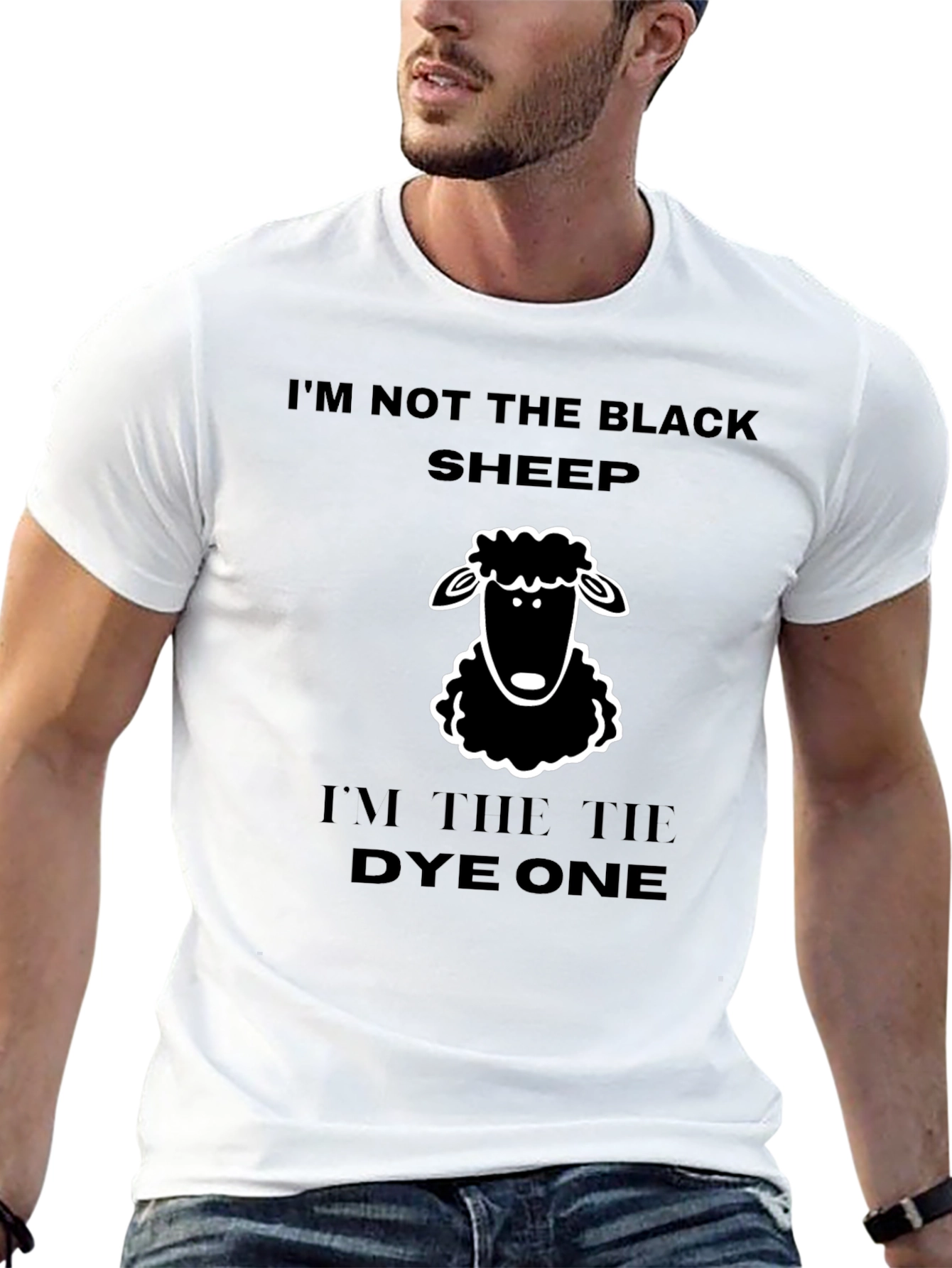 Black T-Shirt Tie Dye Sheep