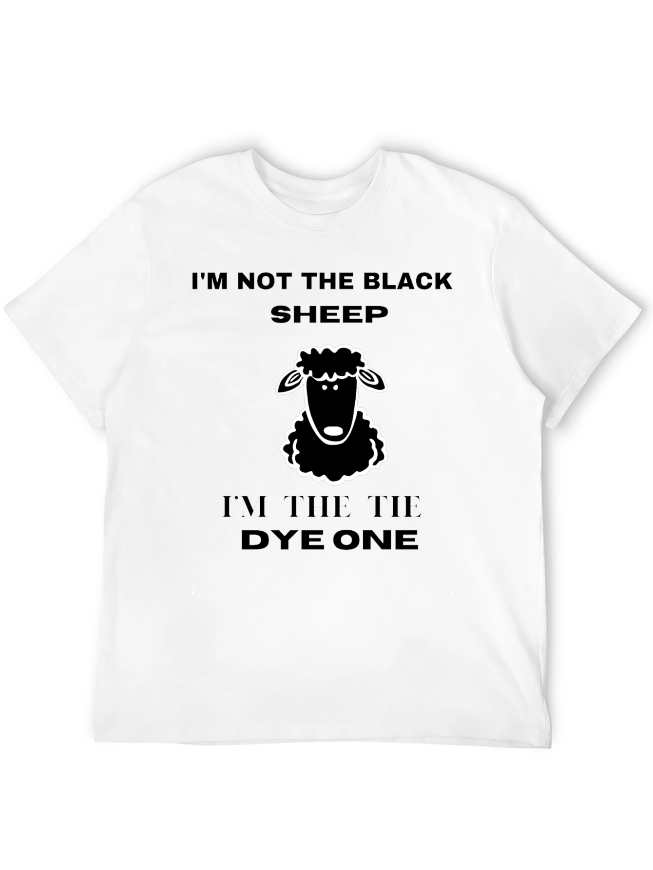 Black T-Shirt Tie Dye Sheep