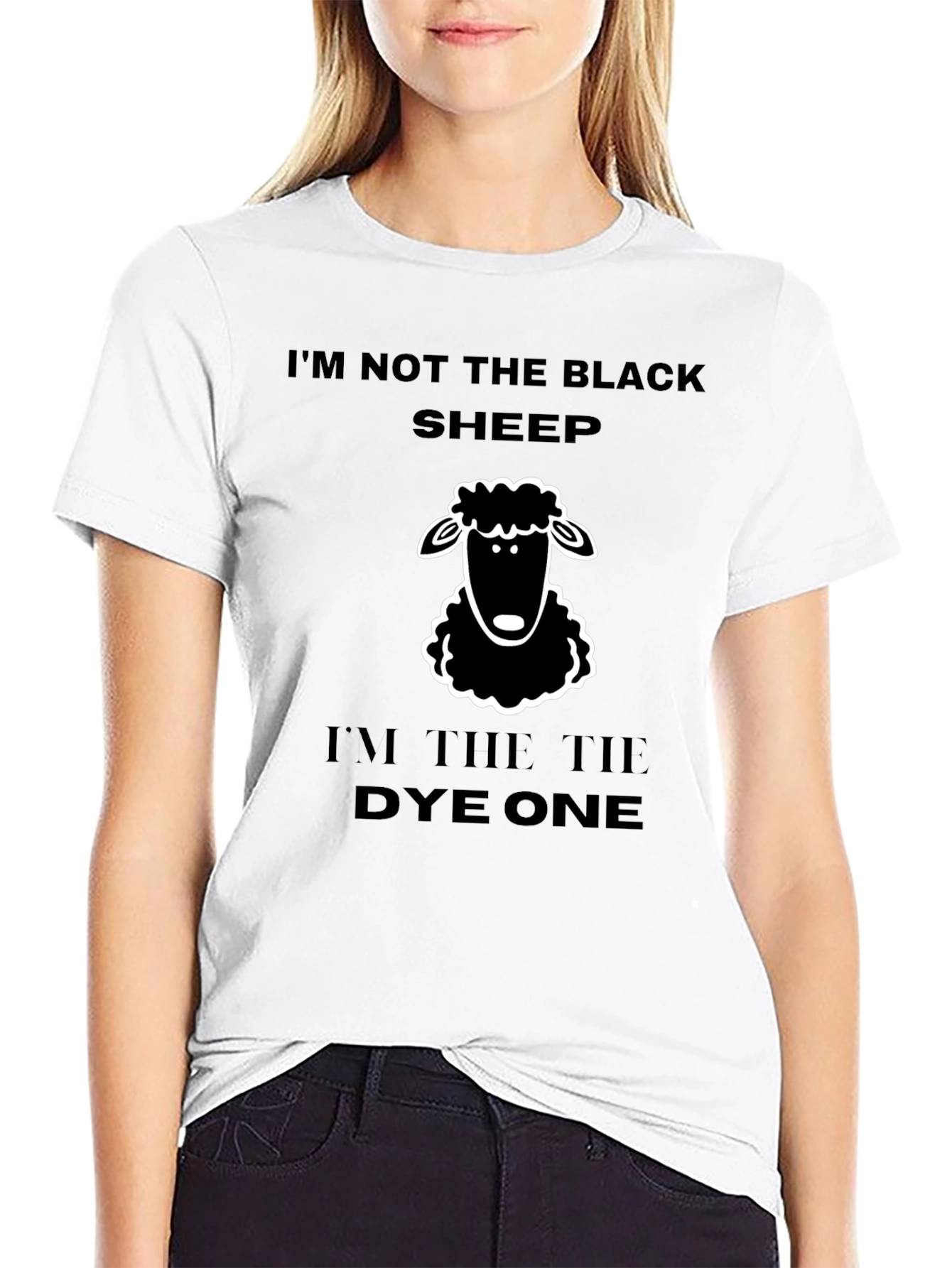 Black T-Shirt Tie Dye Sheep