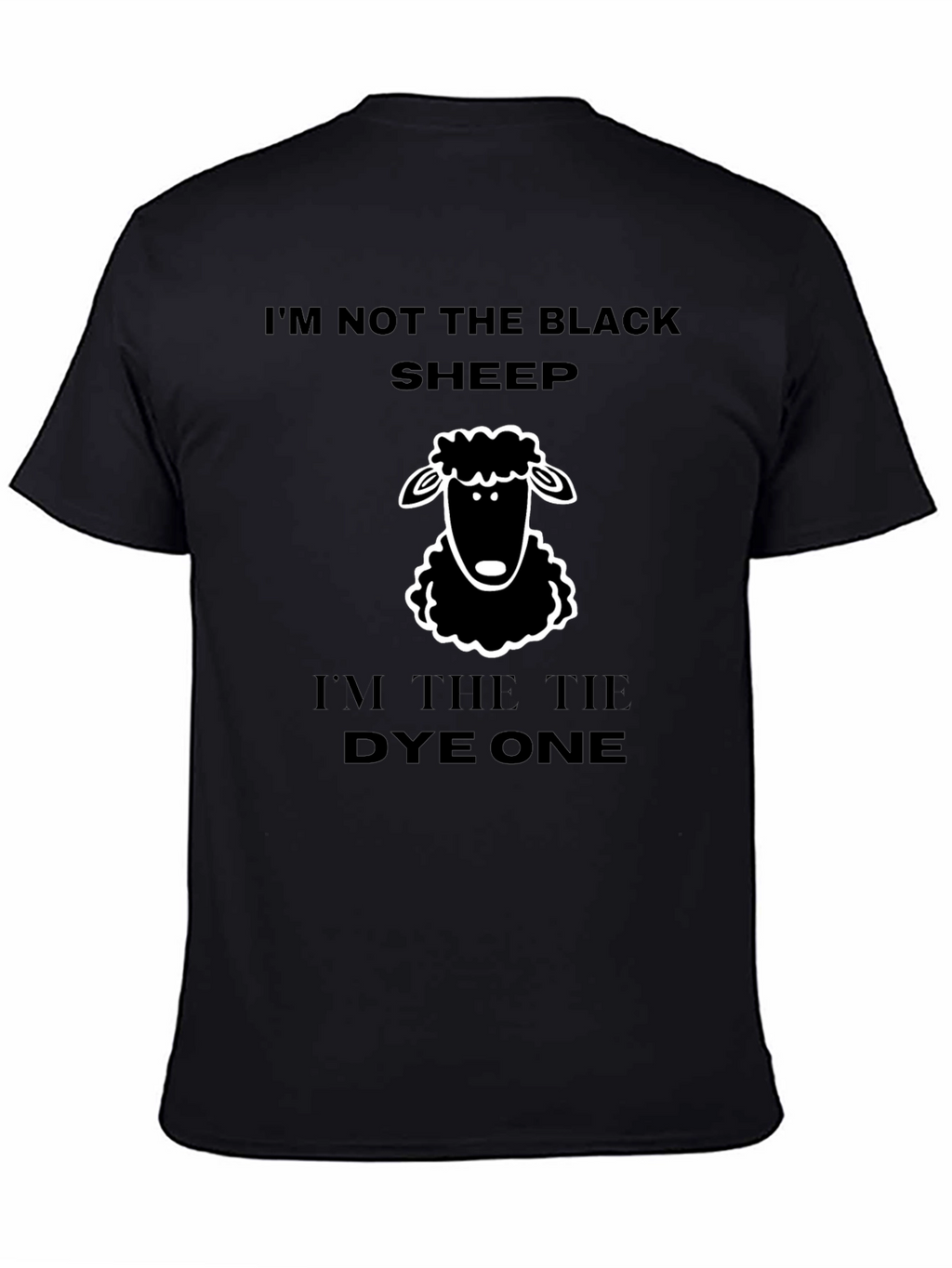 Black T-Shirt Tie Dye Sheep