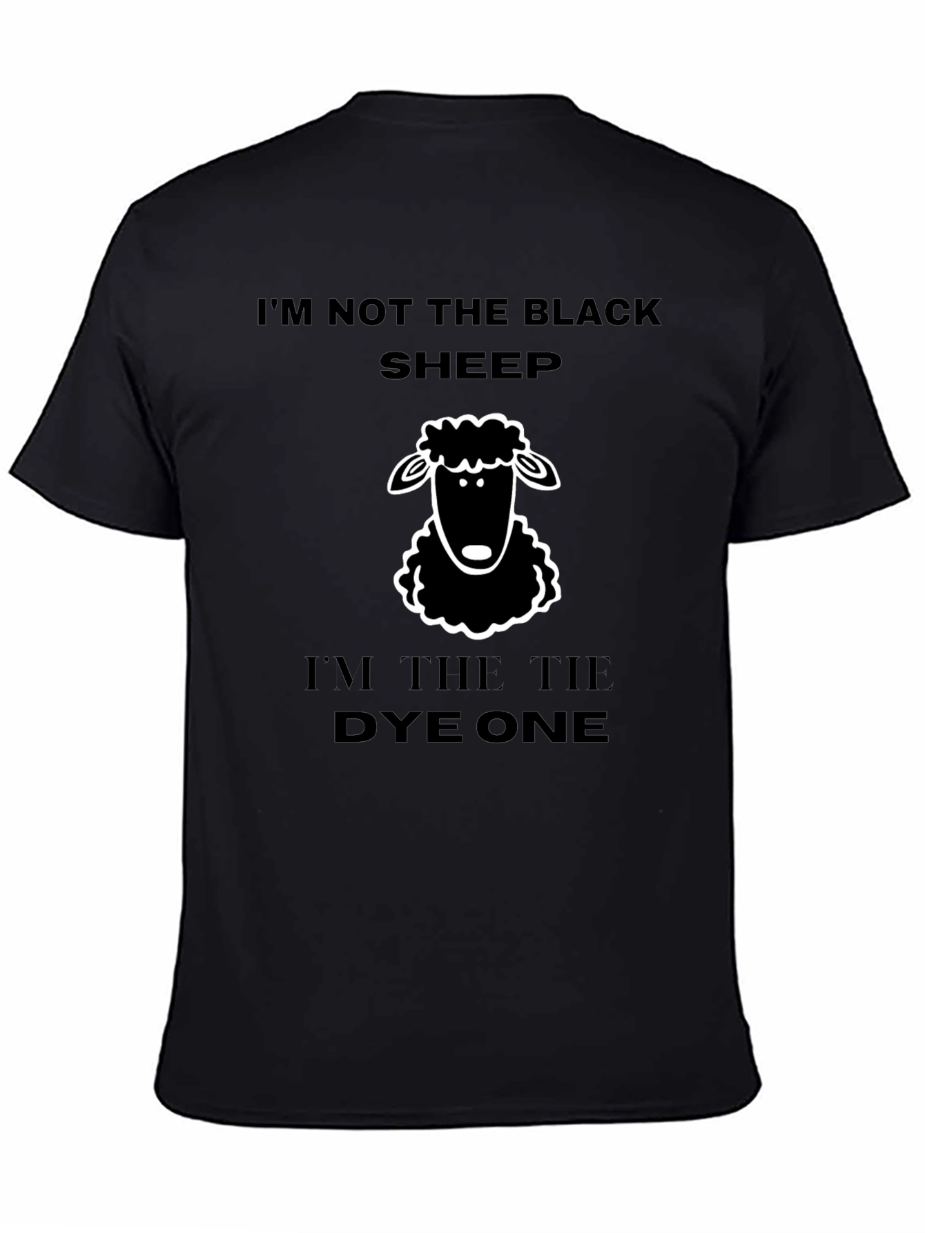Black T-Shirt Tie Dye Sheep