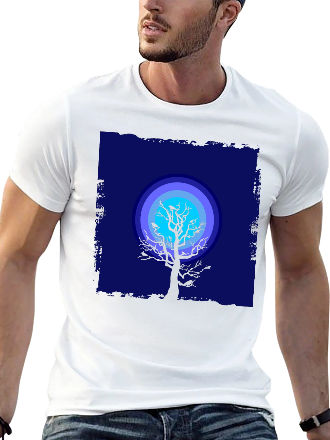 Moonlit Tree Graphic Tee - Black