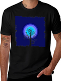 Moonlit Tree Graphic Tee - Black