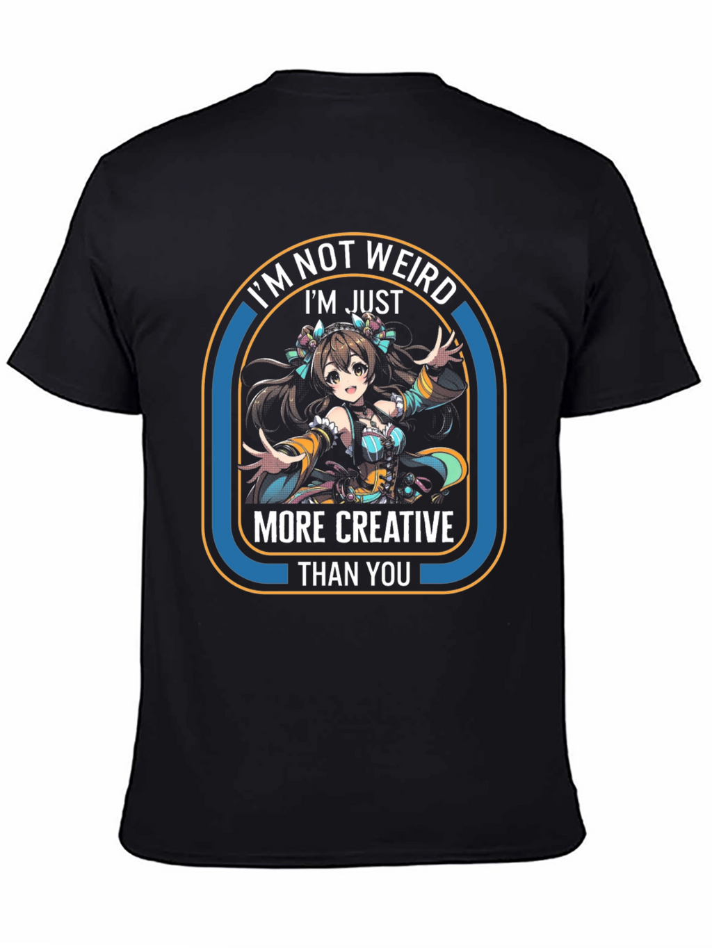 Creative Anime Girl T-Shirt - Unisex Black Tee