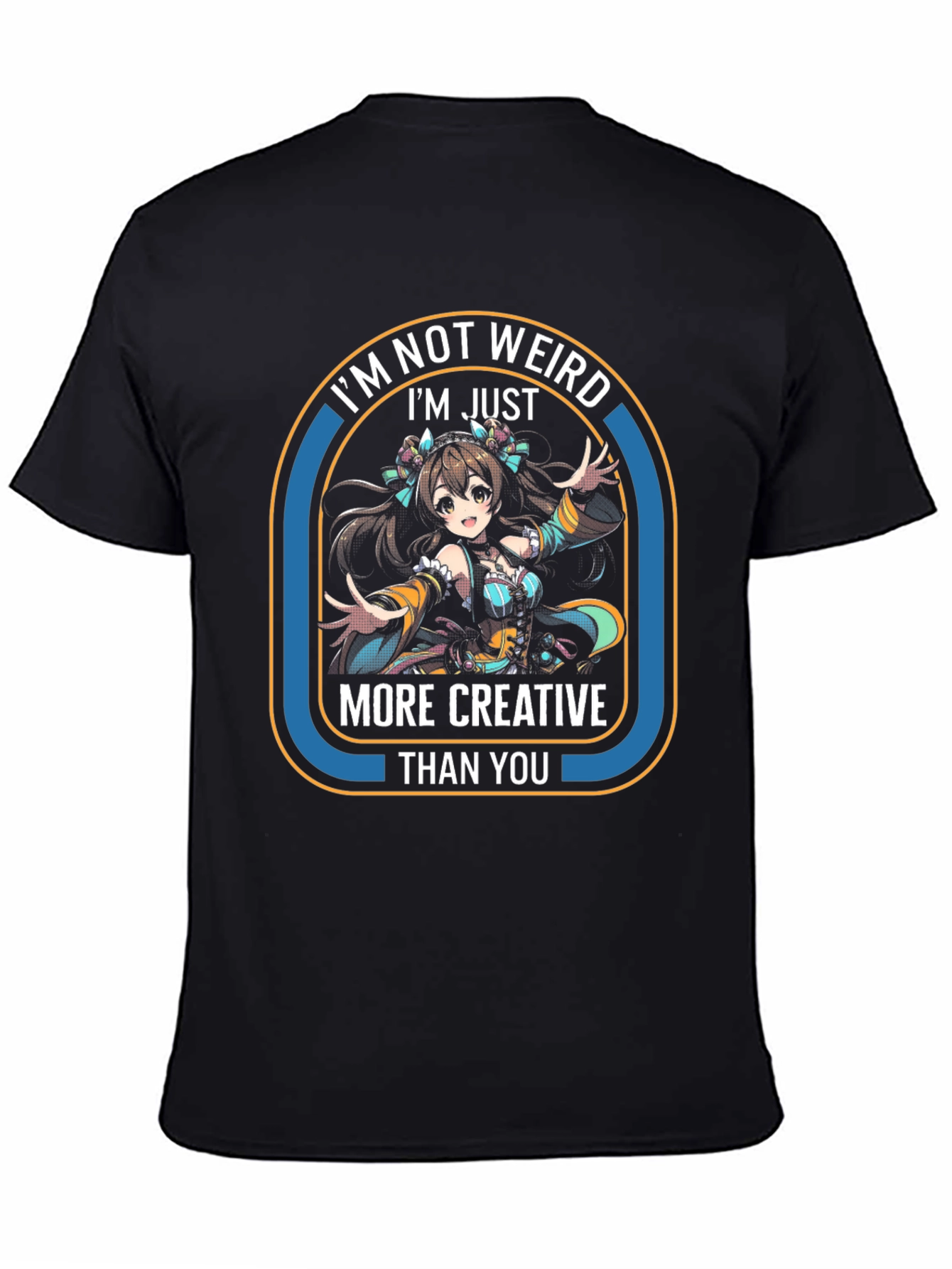 Creative Anime Girl T-Shirt - Unisex Black Tee