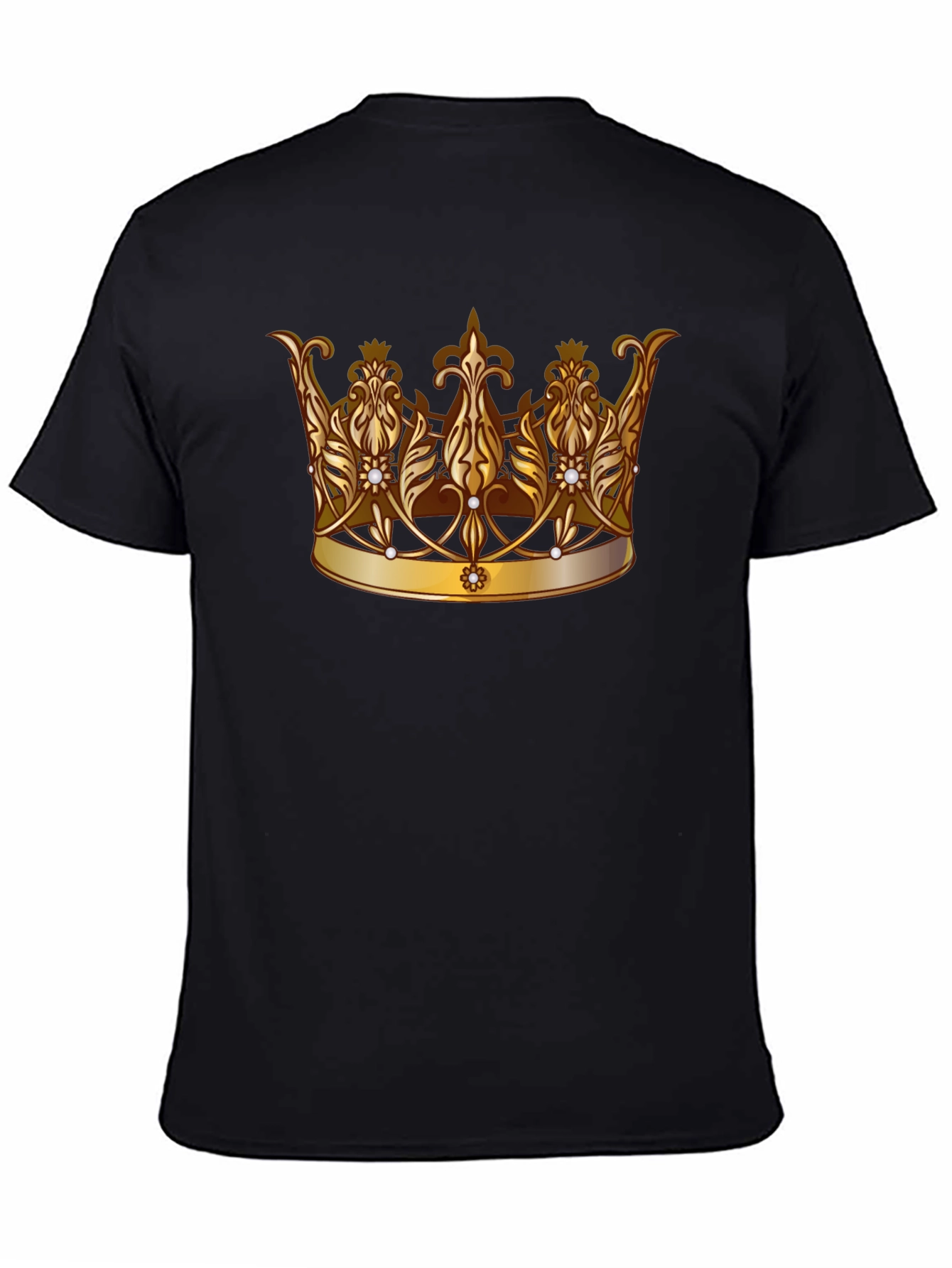 Regal Crown Graphic Tee - Stylish Black T-Shirt