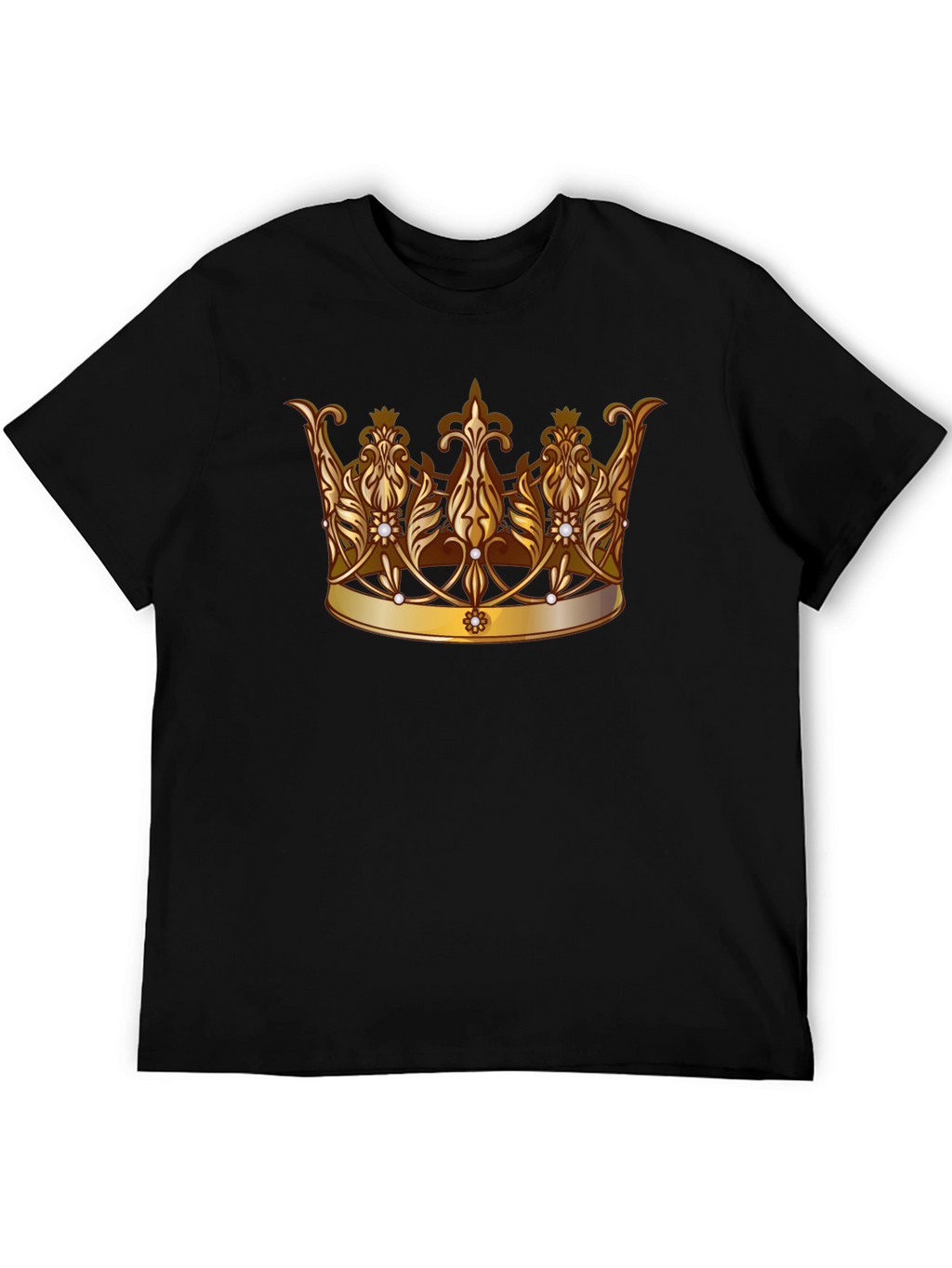 Regal Crown Graphic Tee - Stylish Black T-Shirt