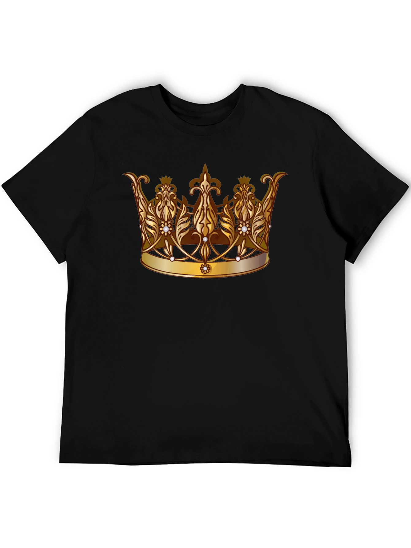 Regal Crown Graphic Tee - Stylish Black T-Shirt