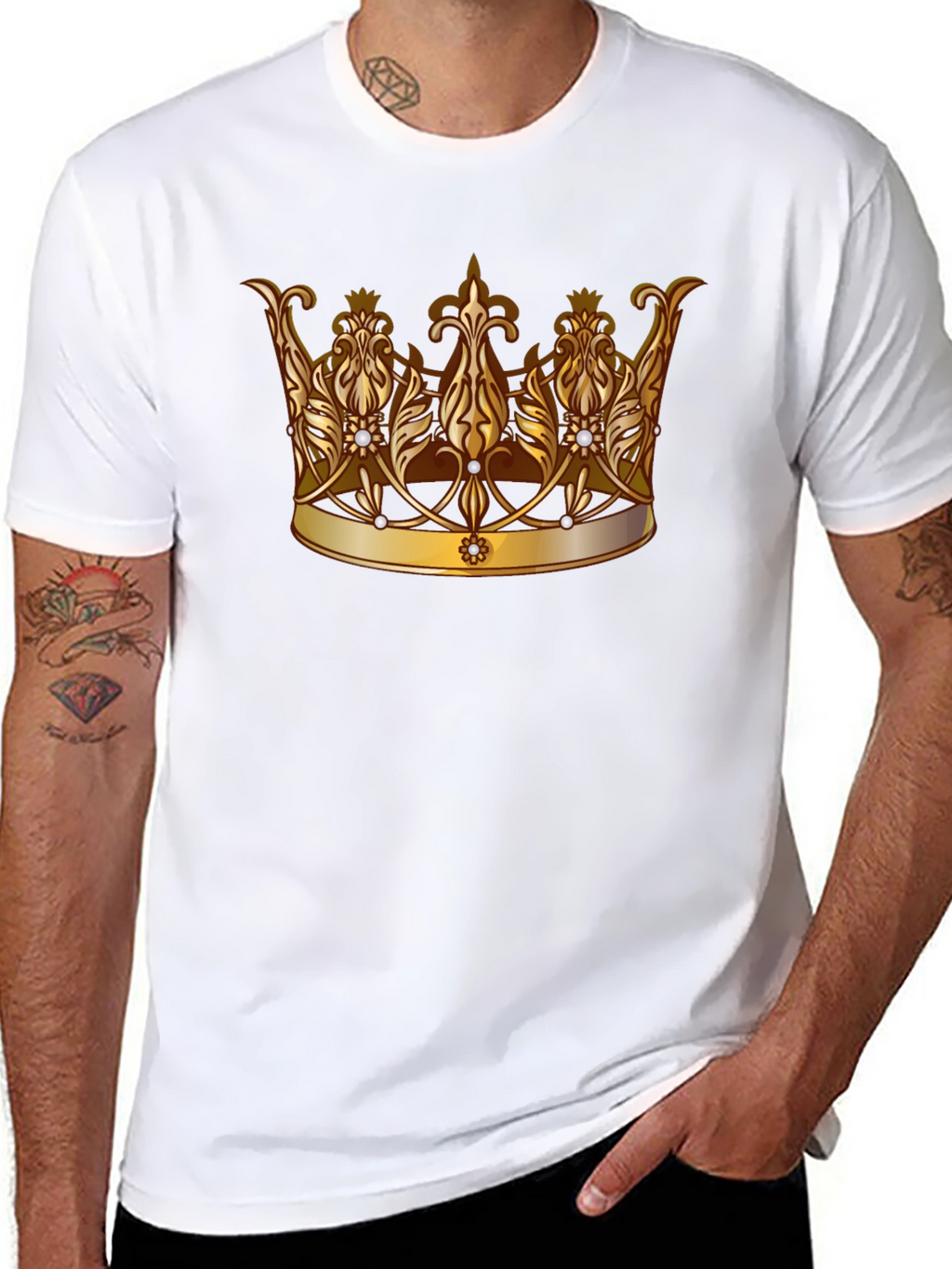 Regal Crown Graphic Tee - Stylish Black T-Shirt