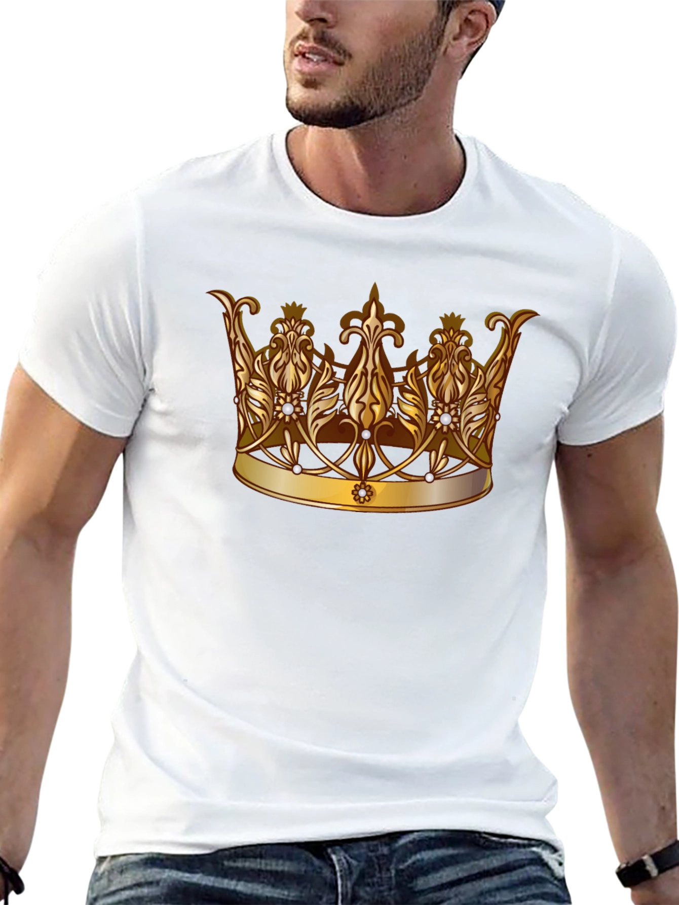 Regal Crown Graphic Tee - Stylish Black T-Shirt