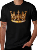 Regal Crown Graphic Tee - Stylish Black T-Shirt