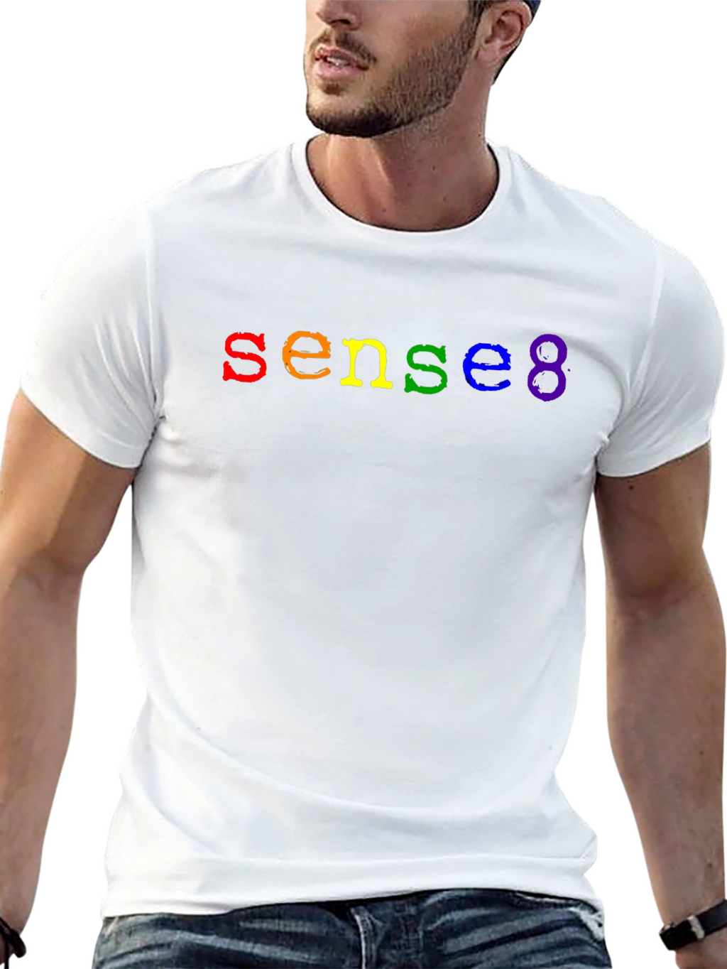 Sense8 Rainbow Logo Black T-Shirt