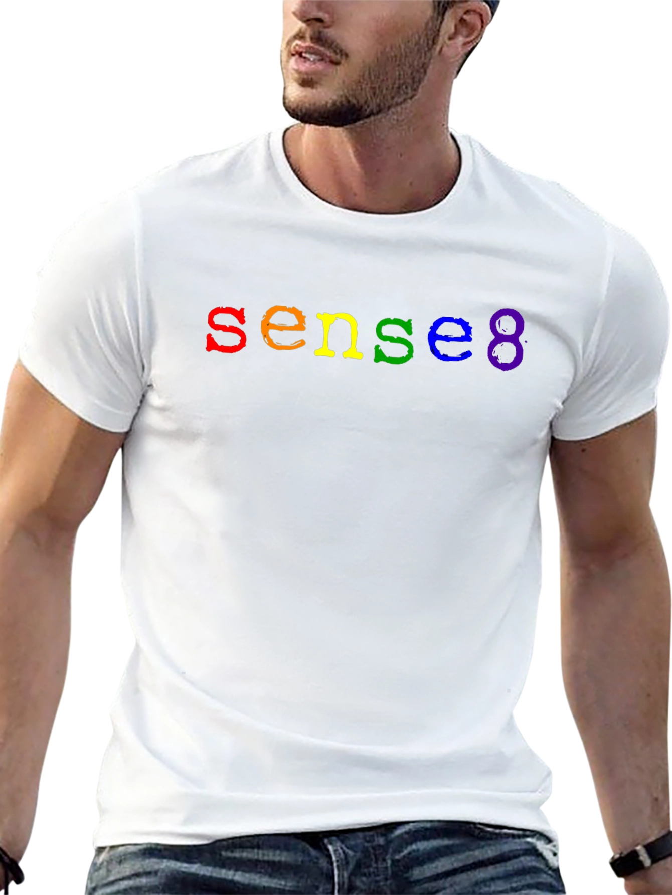 Sense8 Rainbow Logo Black T-Shirt