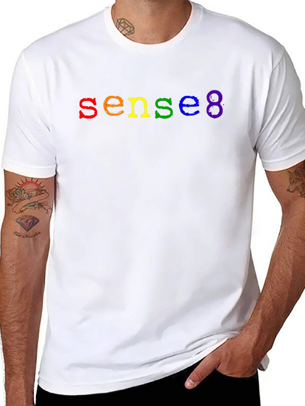 Sense8 Rainbow Logo Black T-Shirt