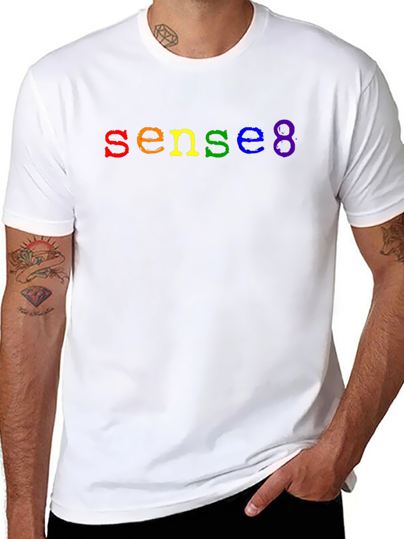 Sense8 Rainbow Logo Black T-Shirt