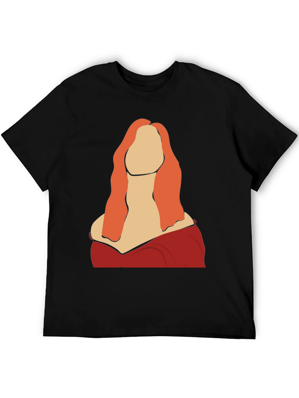 Abstract Woman Graphic Tee - Black
