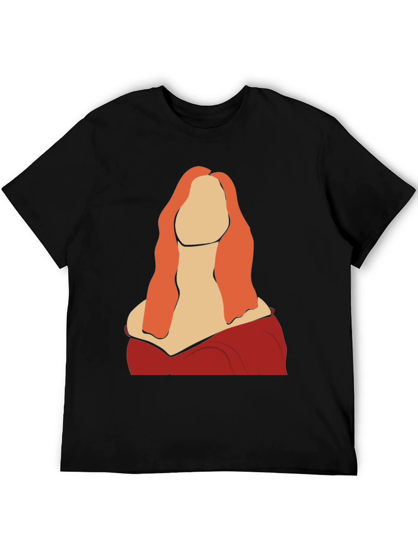 Abstract Woman Graphic Tee - Black