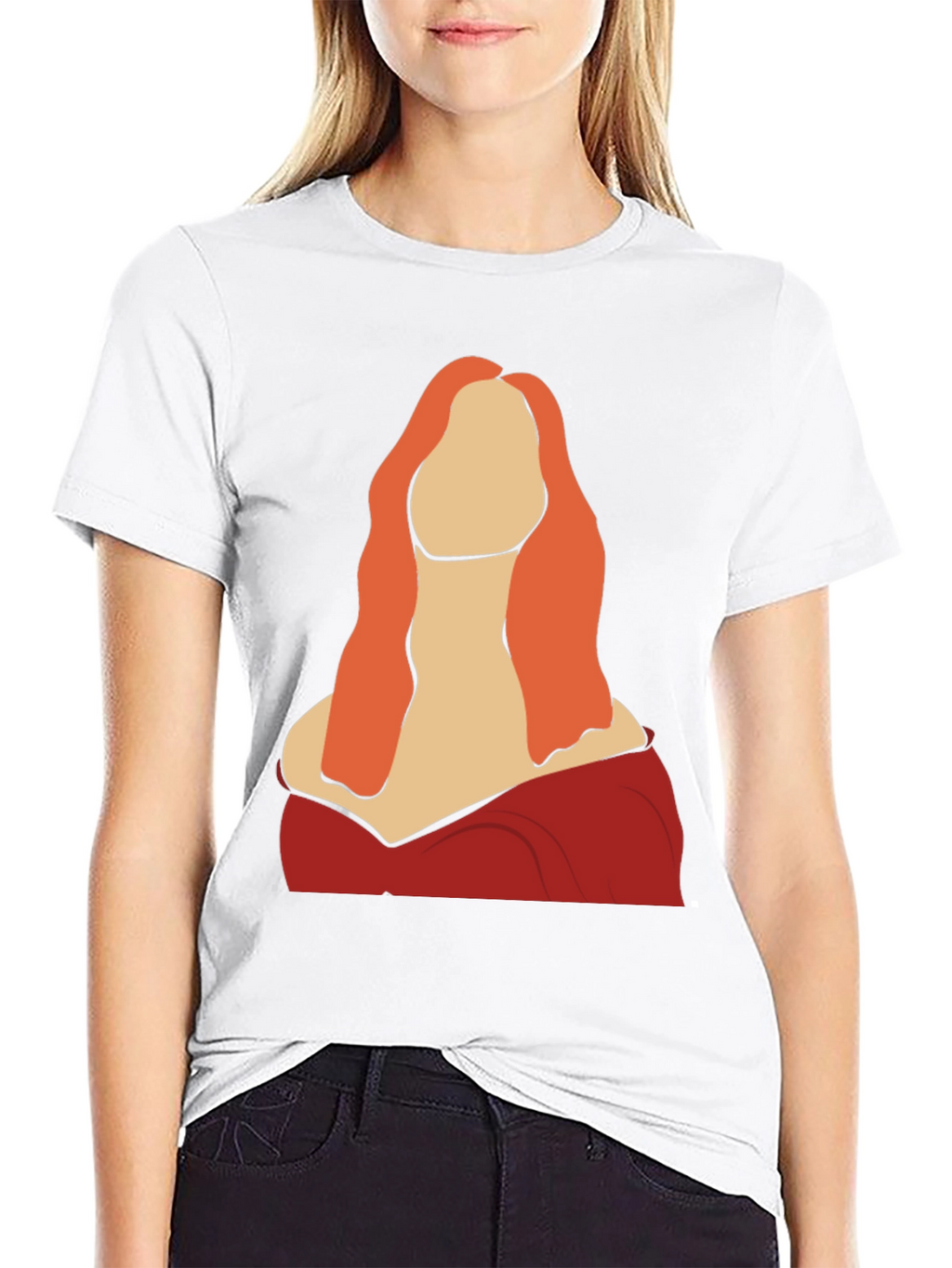 Abstract Woman Graphic Tee - Black