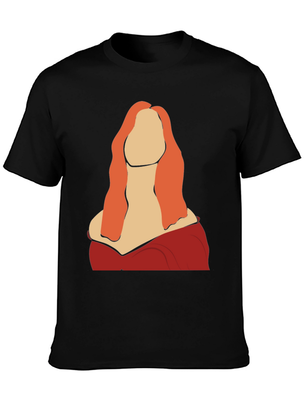 Abstract Woman Graphic Tee - Black