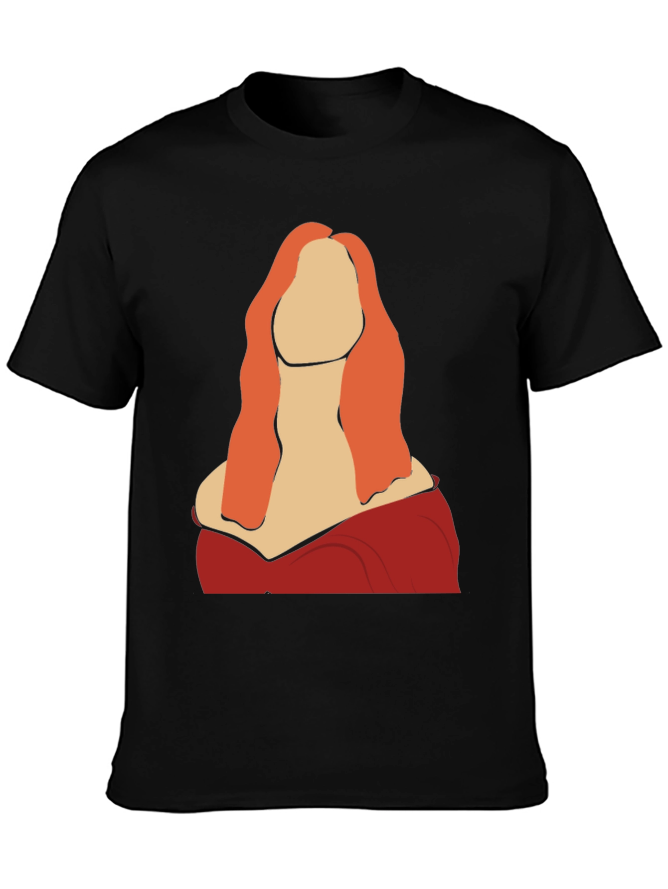 Abstract Woman Graphic Tee - Black