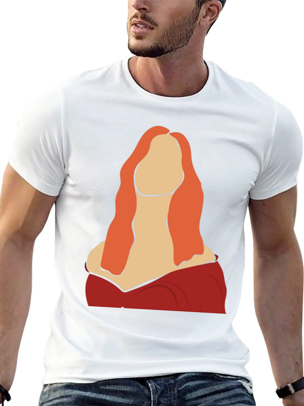 Abstract Woman Graphic Tee - Black